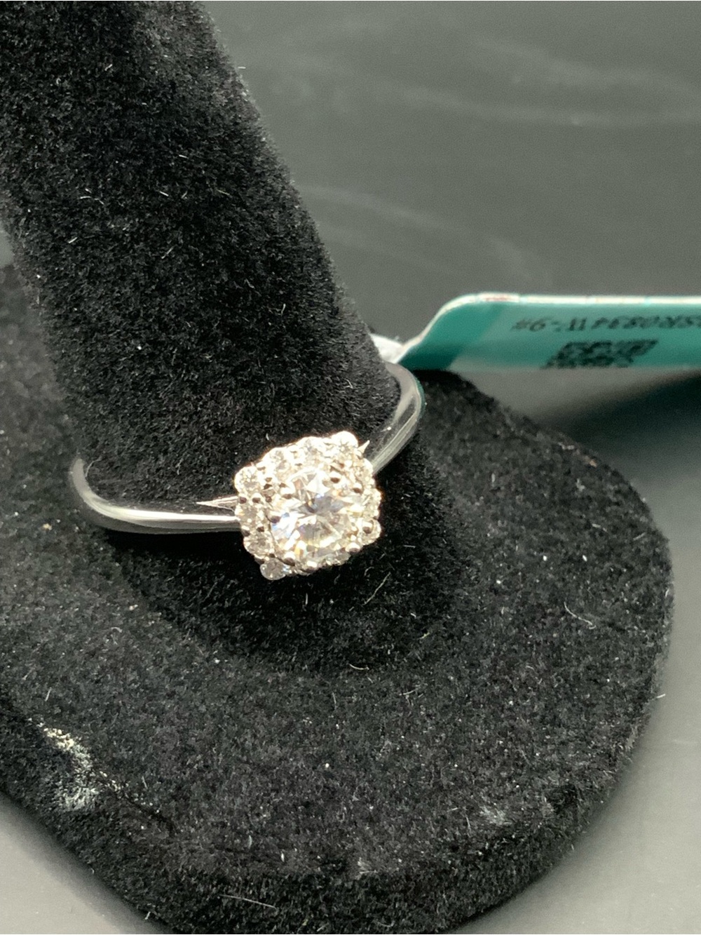 Classic Solitaire Halo Ring in Silver with Clear Stone